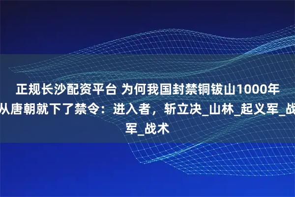 正规长沙配资平台 为何我国封禁铜钹山1000年，从唐朝就下了禁令：进入者，斩立决_山林_起义军_战术